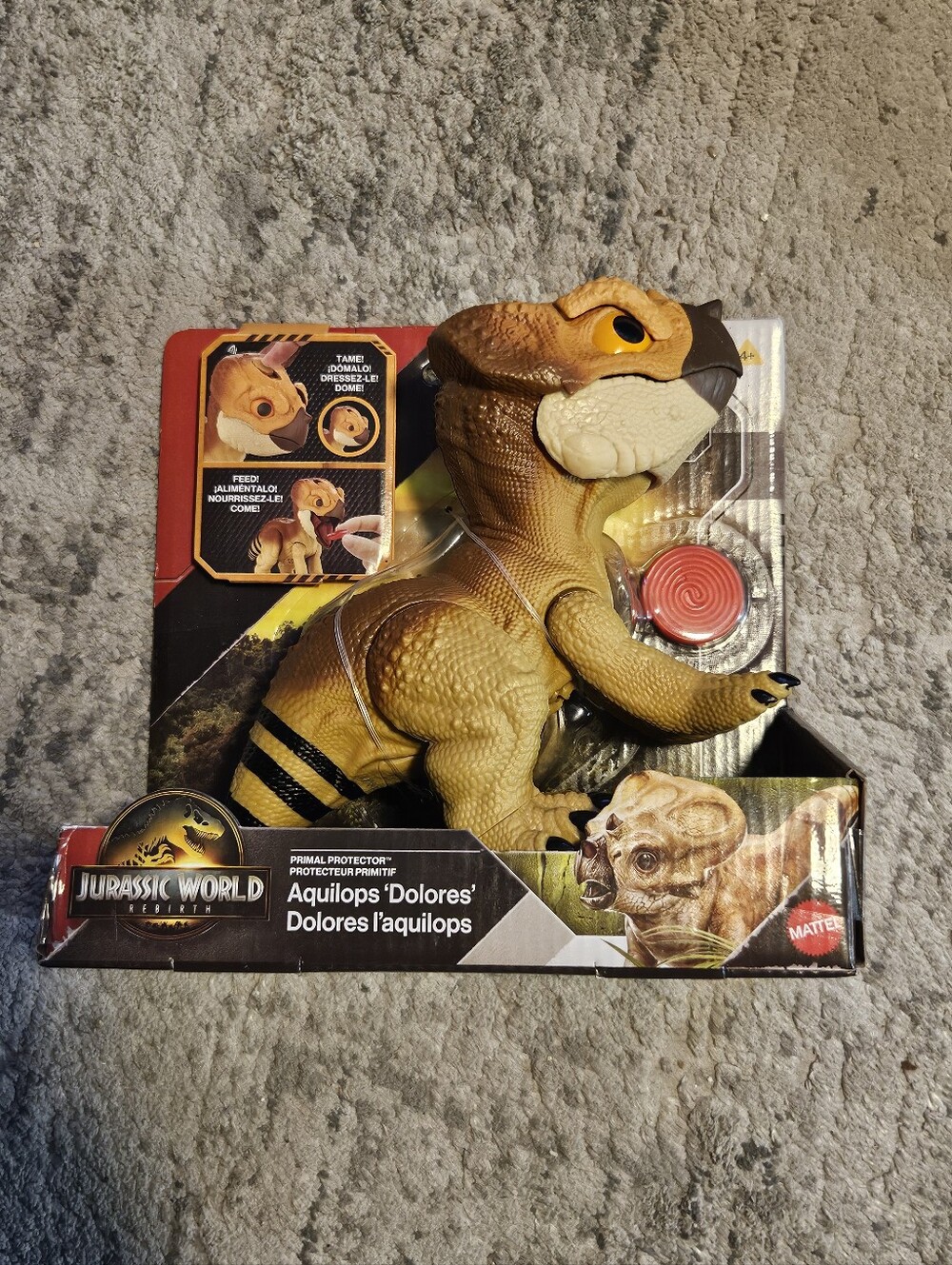 Mattel Jurassic World Aquilops Dolores Yellow and Black Interactive Figure